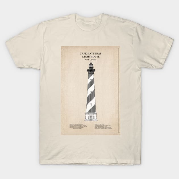 Cape Hatteras Lighthouse - North Carolina - SBD T-Shirt by SPJE Illustration Photography